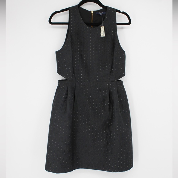 MADEWELL NWT Black Dress Gold Dots Pockets Sleeveless Tank Size 6 - Picture 9 of 16